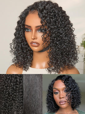 LUVME HAIR Wet and Wavy Bob Wig front view with water wave pattern
