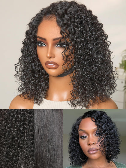 LUVME HAIR Wet and Wavy Bob Wig front view with water wave pattern