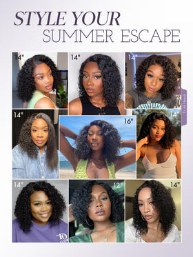 LUVME HAIR Wet and Wavy Bob Wig with styling tools