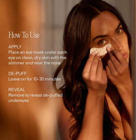 + Lux Unfiltered Iced Latte Cooling Under Eye Patches application on skin