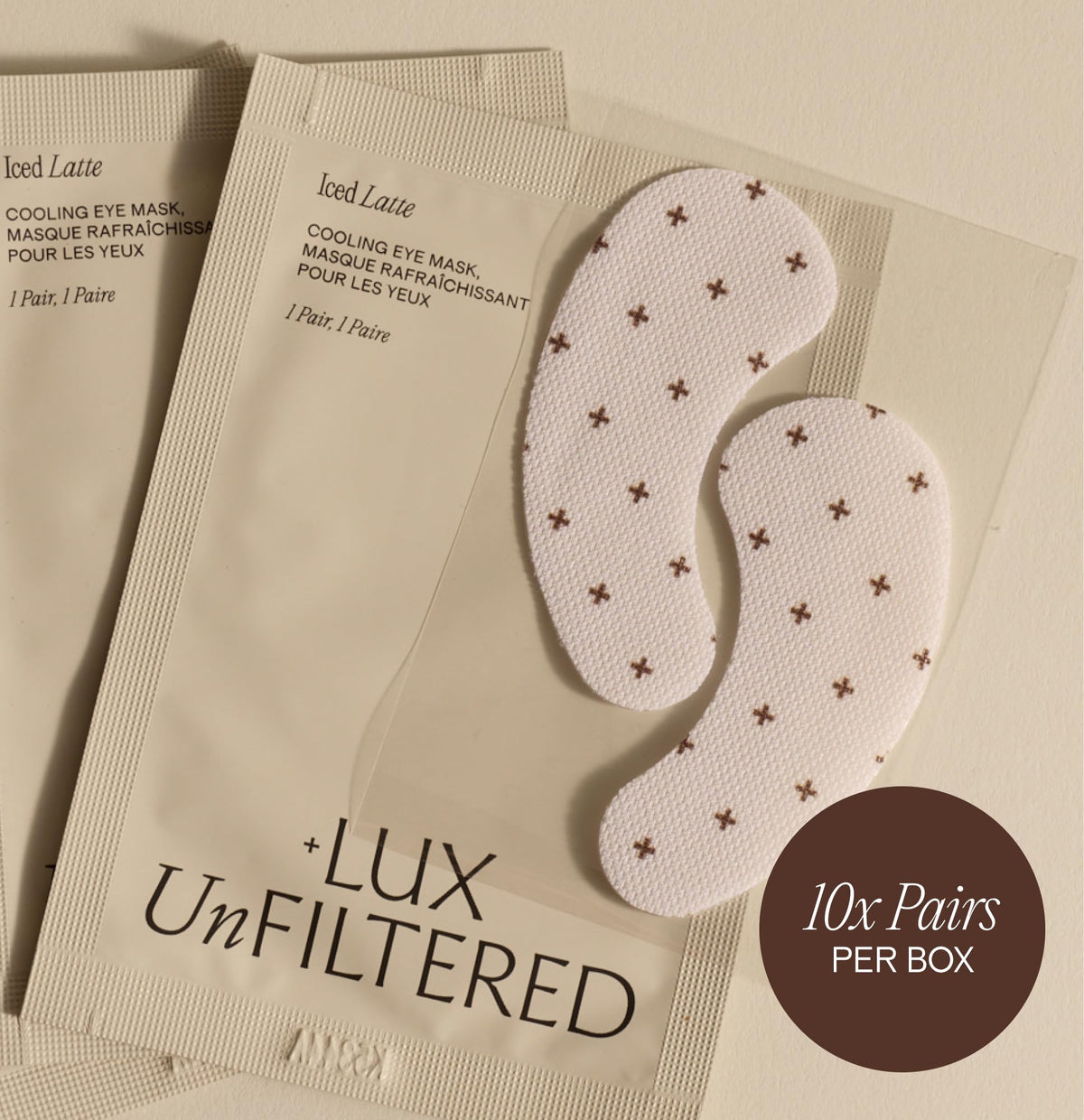 + Lux Unfiltered Iced Latte Cooling Under Eye Patches lifestyle use