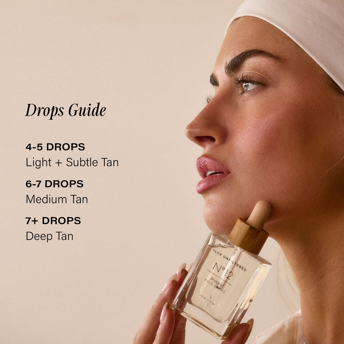 + Lux Unfiltered N°12 Sun Struck Bronzing Drops applied to skin