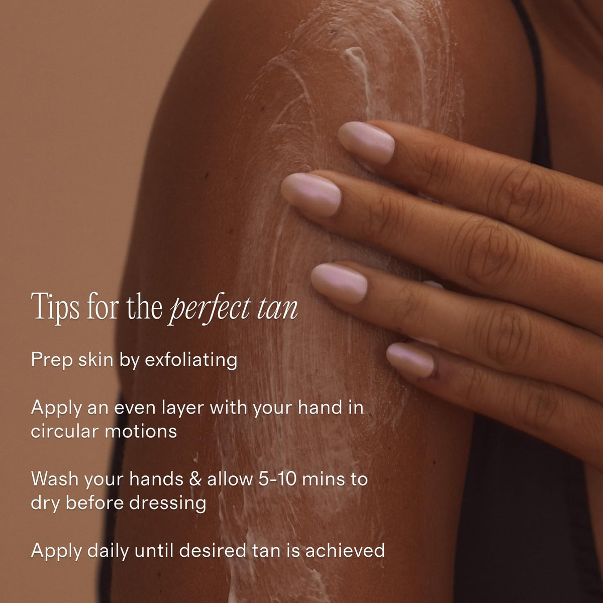 + Lux Unfiltered Summer Skin Deep Gradual Self Tanner application on skin