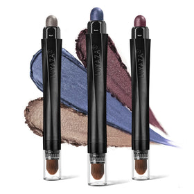 LUXAZA Cream Eyeshadow Stick Set with taupe, blue, and burgundy shades
