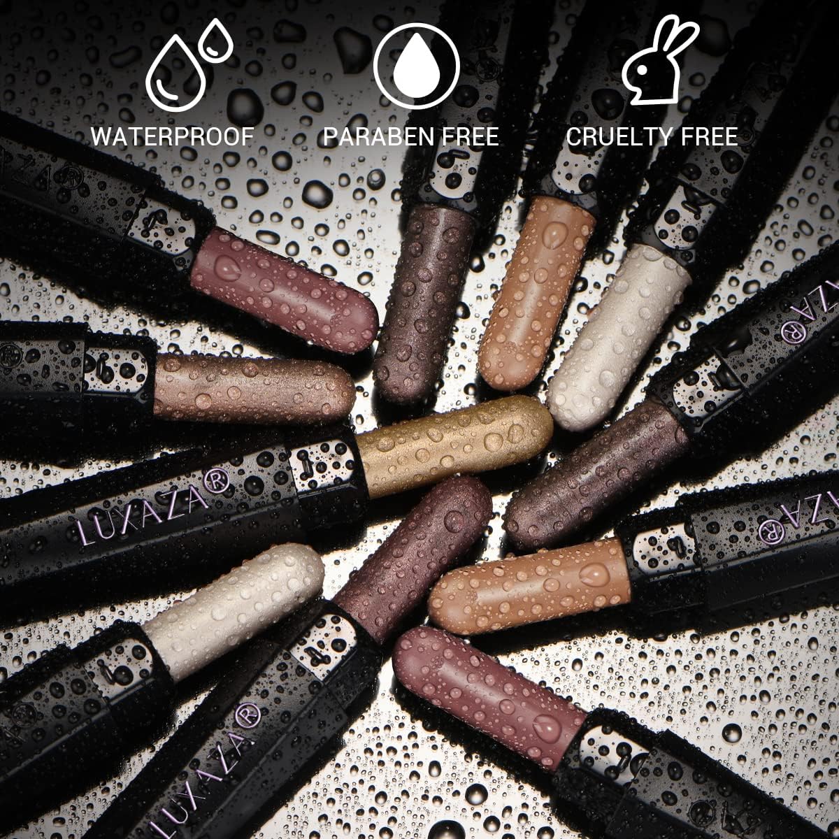 LUXAZA eyeshadow stick applied on skin