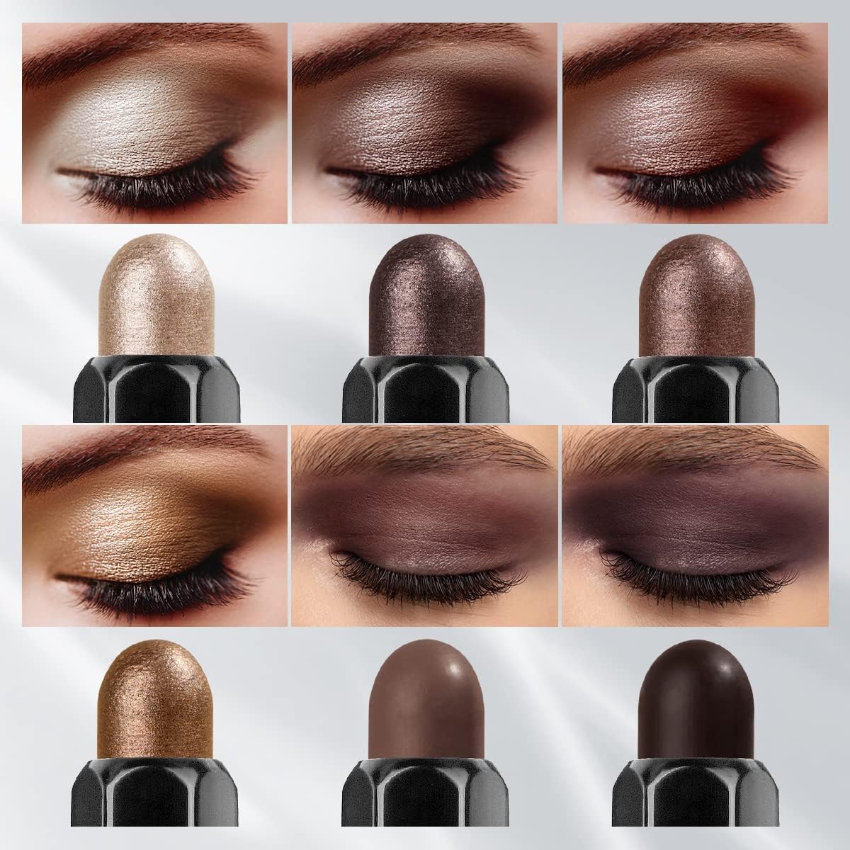 LUXAZA eyeshadow stick applying smoothly on skin