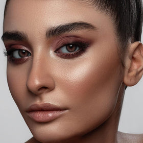 LUXAZA eyeshadow stick in use with blending brush