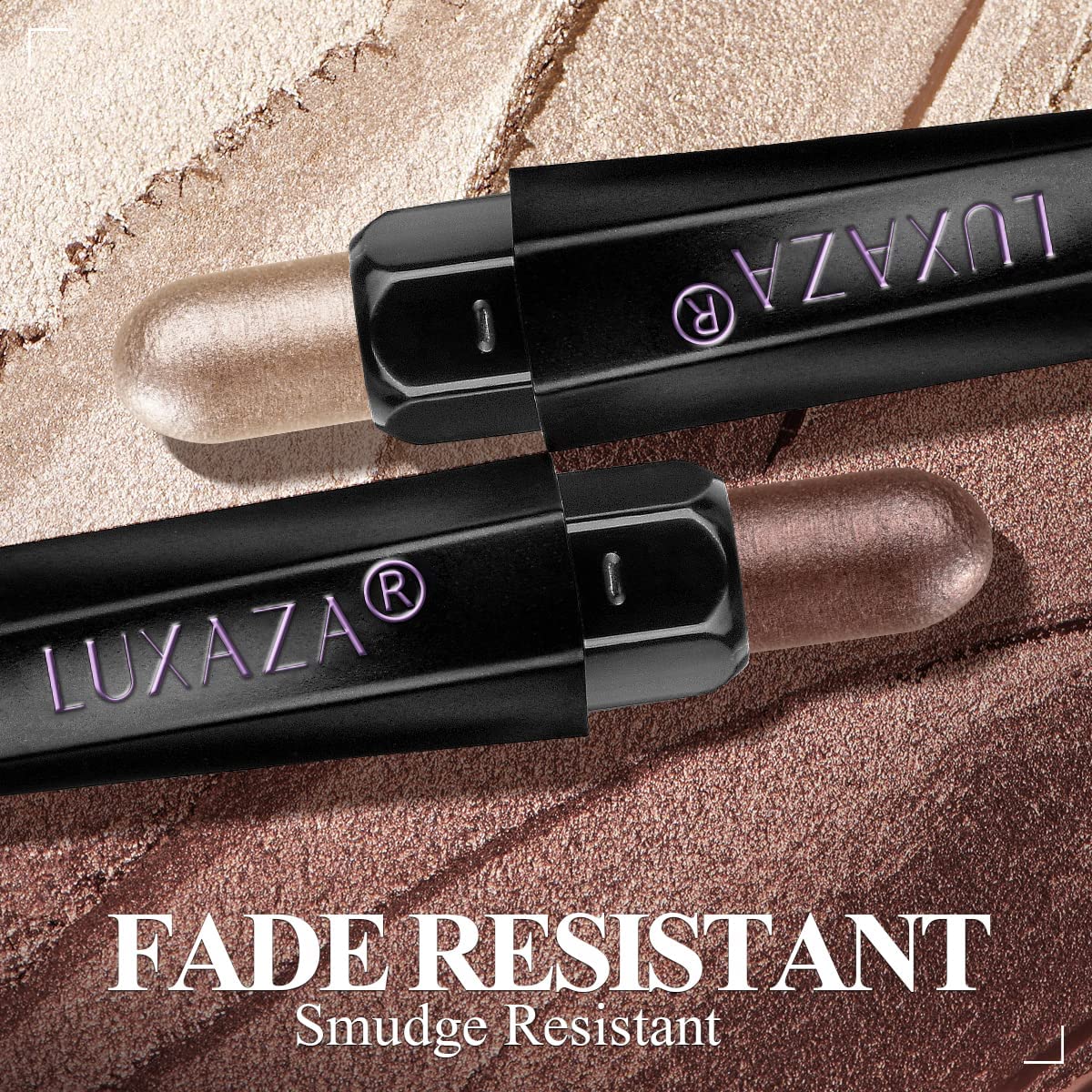 LUXAZA eyeshadow stick showing dark brown shimmer colour