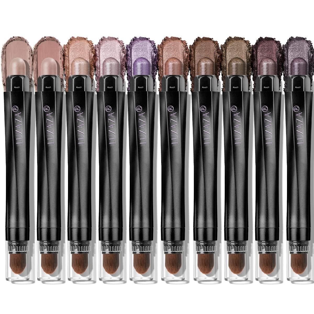 LUXAZA PRO 10PCS Plum Eyeshadow Stick Set front view