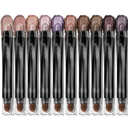 LUXAZA PRO 10PCS Plum Eyeshadow Stick Set front view