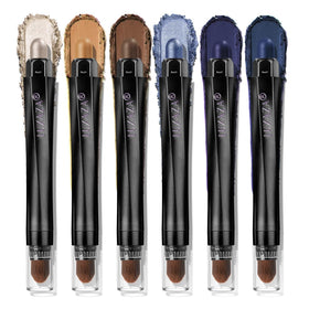 LUXAZA PRO 6 PCS Cream Eye Shadow Stick Set front view with blue shades