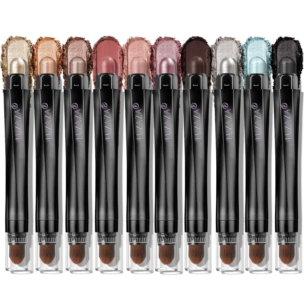 LUXAZA PRO Blue Eyeshadow Stick Set 10PCS packaging front view