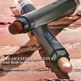 LUXAZA PRO Blue Eyeshadow Stick Set displayed with makeup accessories
