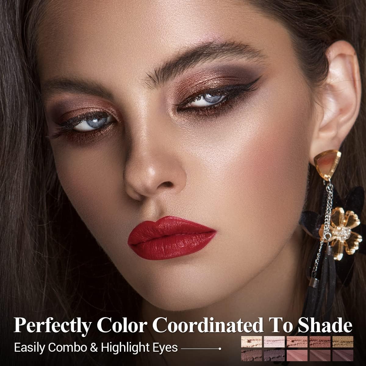 LUXAZA PRO Brown Eyeshadow Stick Makeup Set displayed on a vanity
