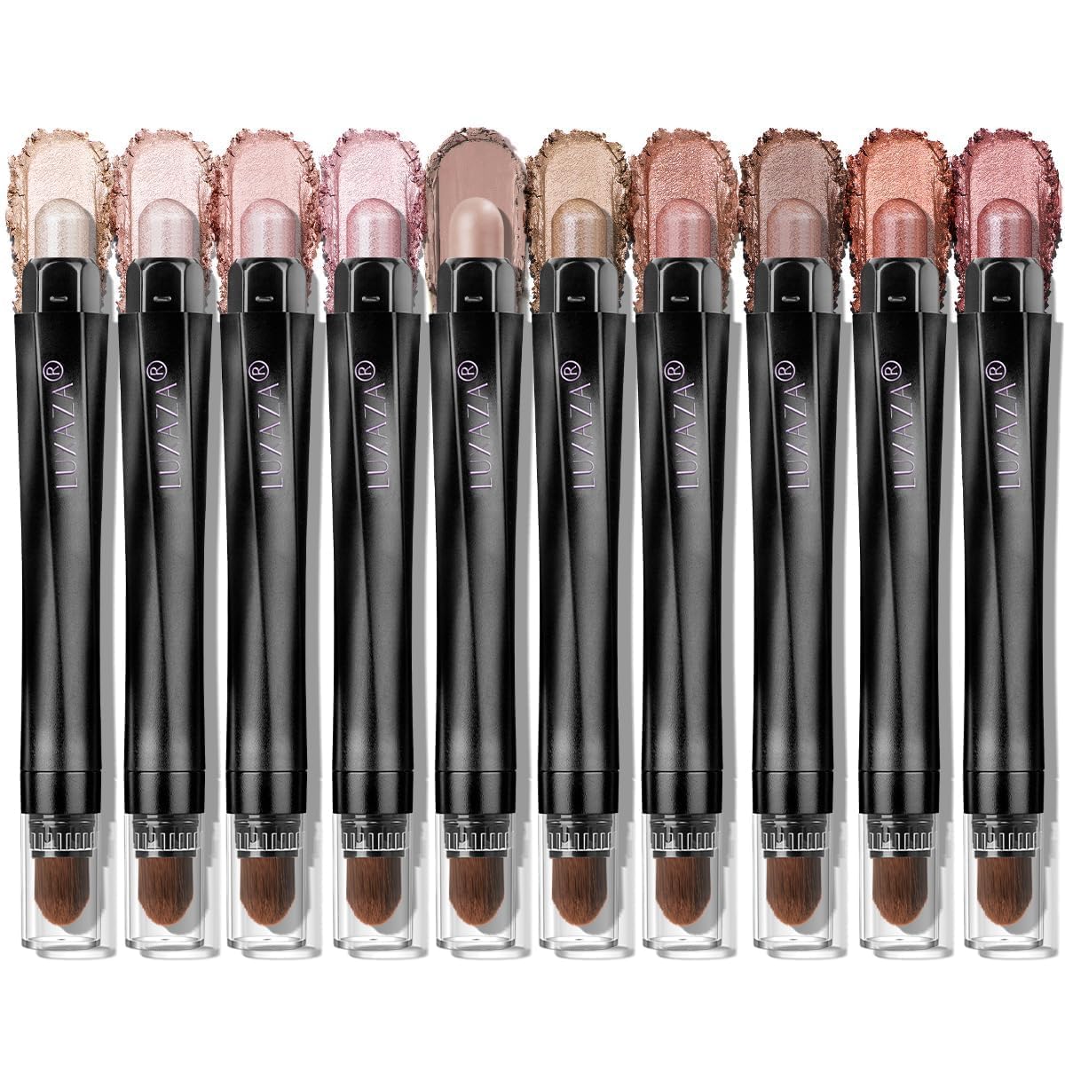 LUXAZA PRO Brown Eyeshadow Stick Set 10PCS front view