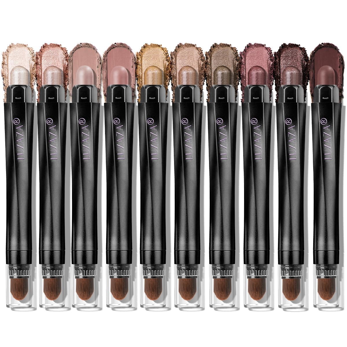 LUXAZA PRO Brown Eyeshadow Stick Set 10PCS packaging front view