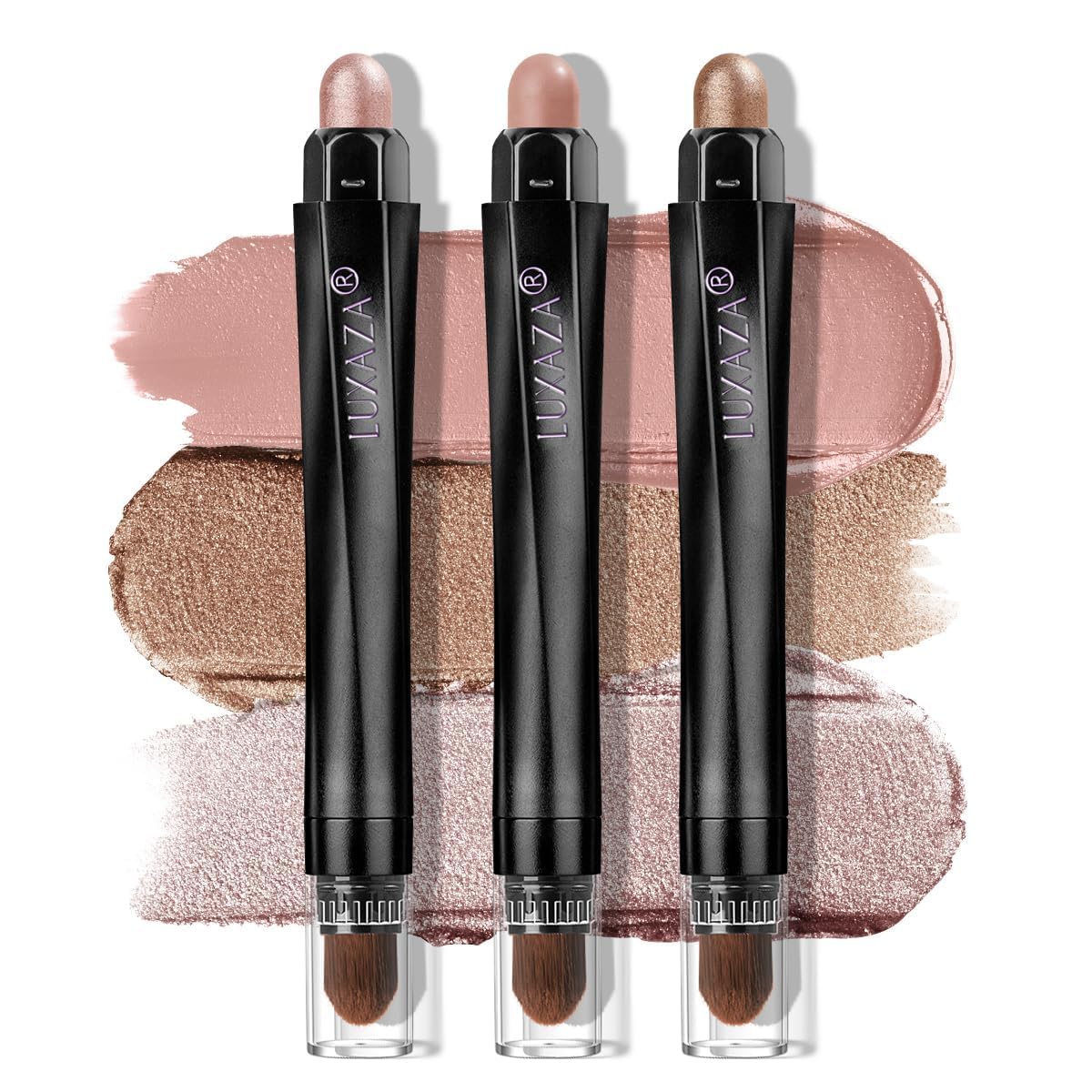 LUXAZA PRO Brown Eyeshadow Stick Set 3PCS in packaging
