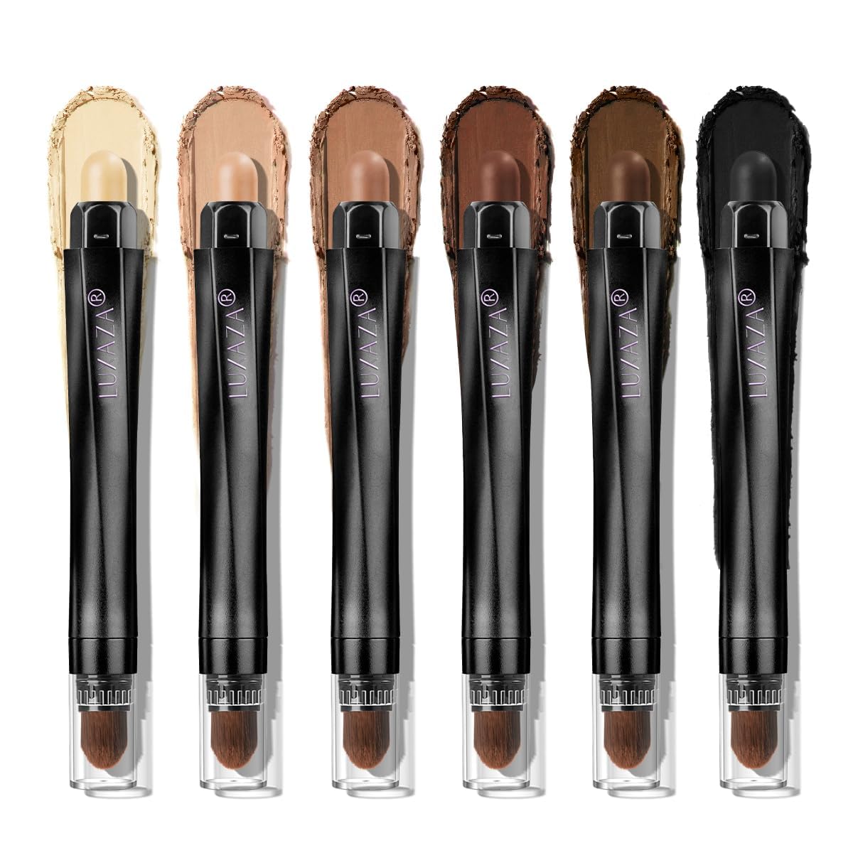 LUXAZA PRO Brown Eyeshadow Stick Set 6PCS front view