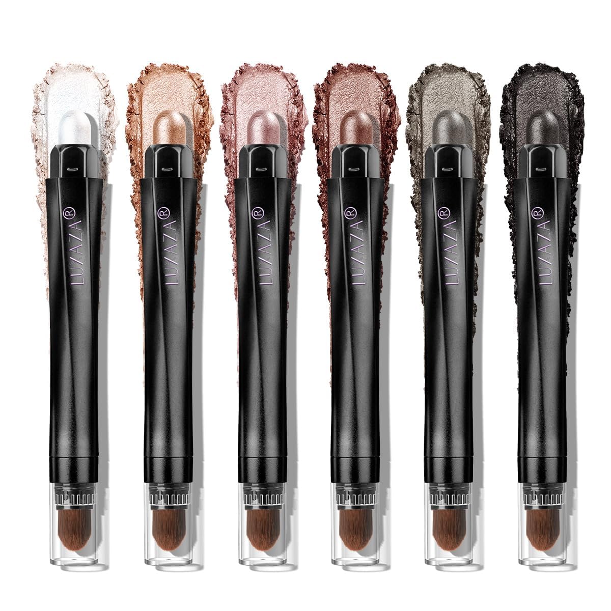 LUXAZA PRO Brown Eyeshadow Stick Set 6PCS with neutral shades