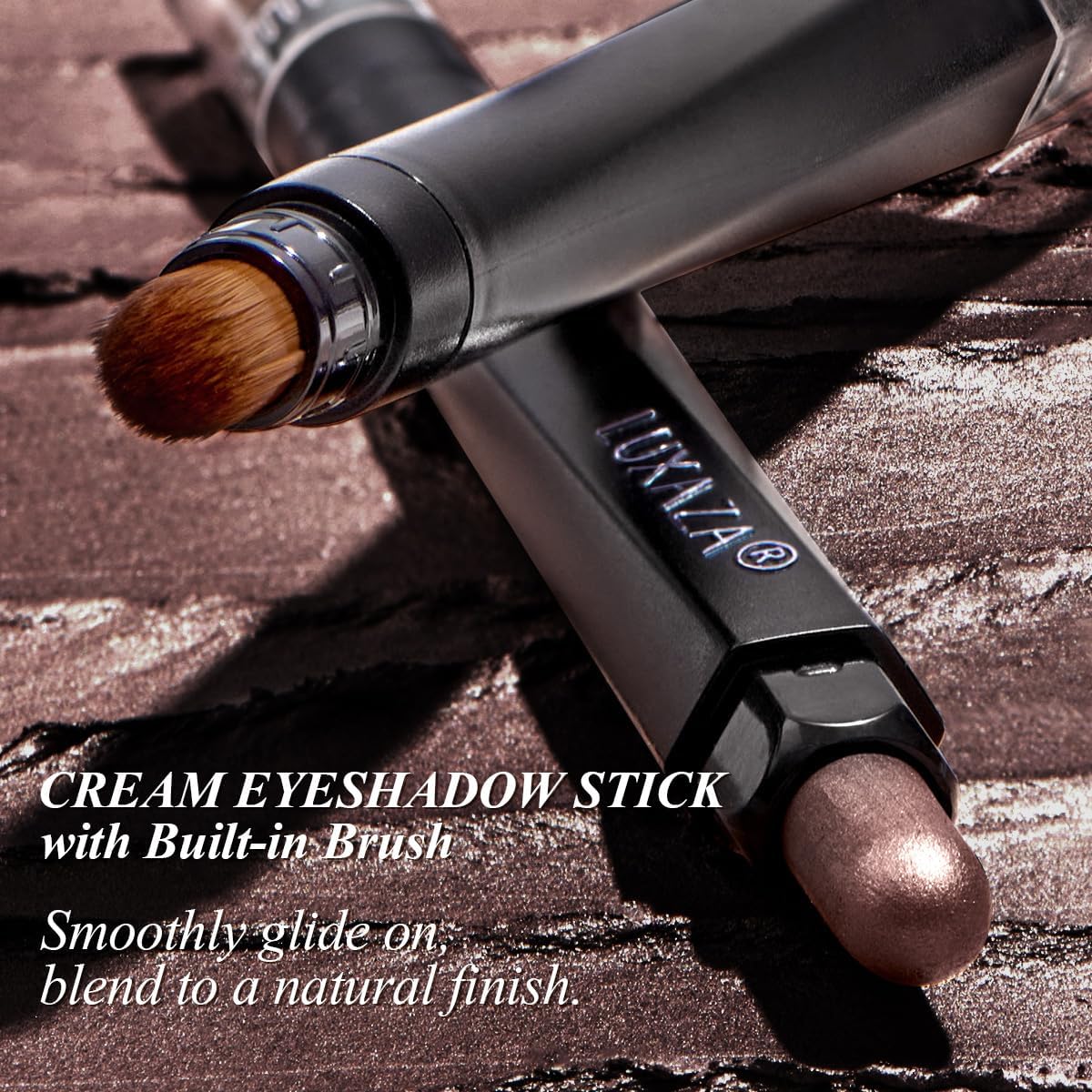 LUXAZA PRO Brown Eyeshadow Stick Set in use on model