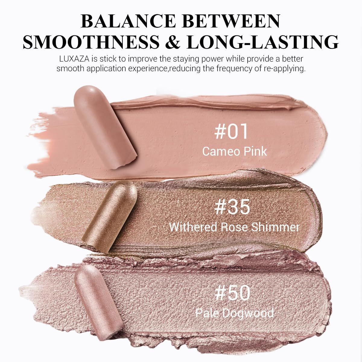 LUXAZA PRO Brown Eyeshadow Stick Set showing three shades