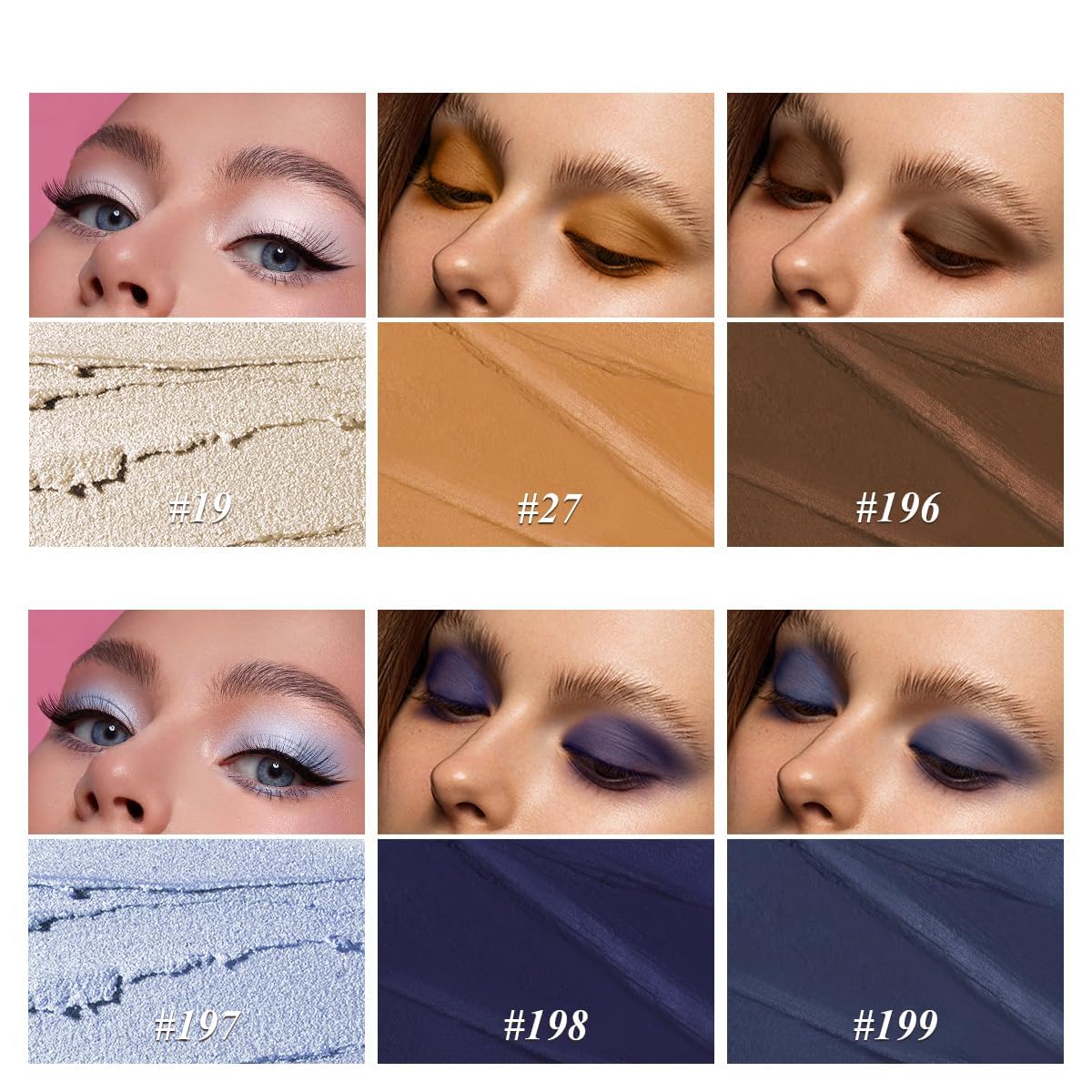 LUXAZA PRO Cream Eye Shadow Stick close-up showing built-in smudger brush
