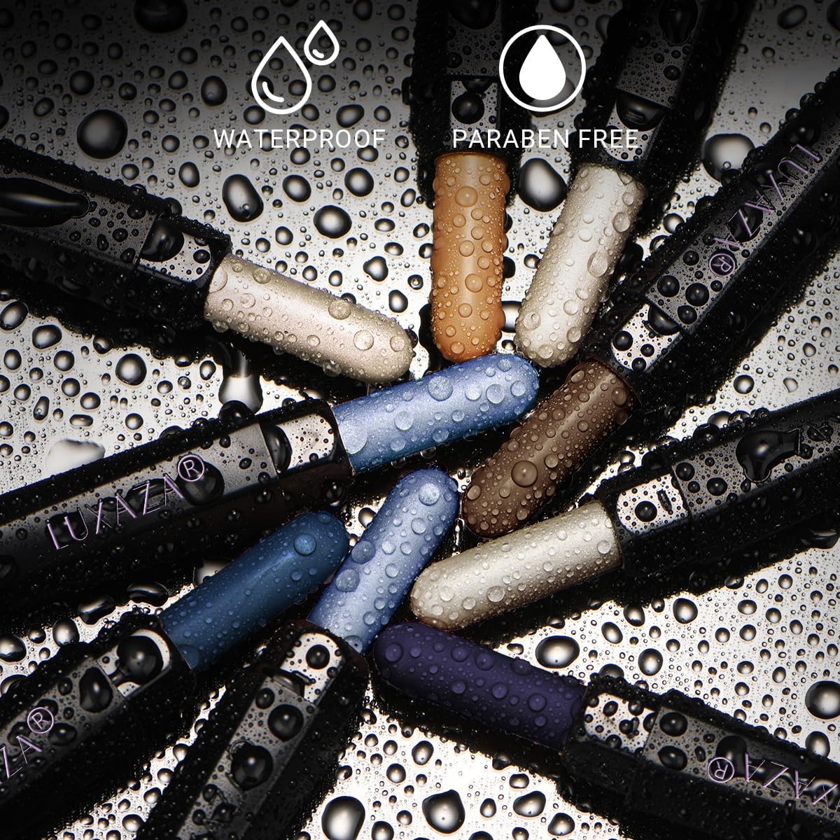 LUXAZA PRO Cream Eye Shadow Stick swatches on skin