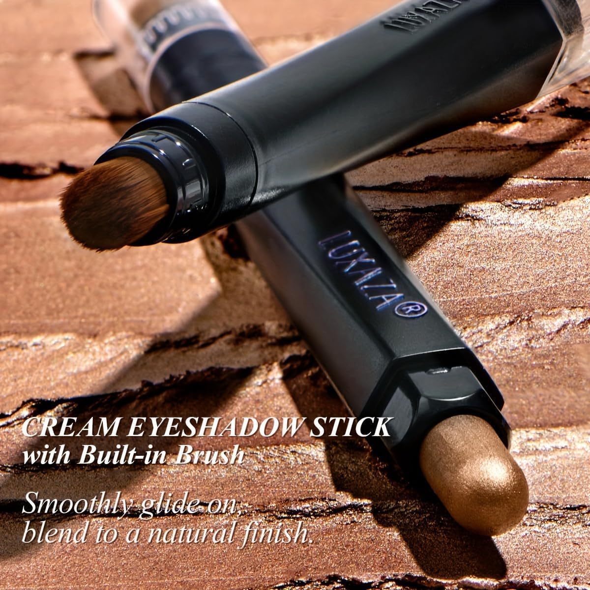 LUXAZA PRO eyeshadow stick in use during makeup application
