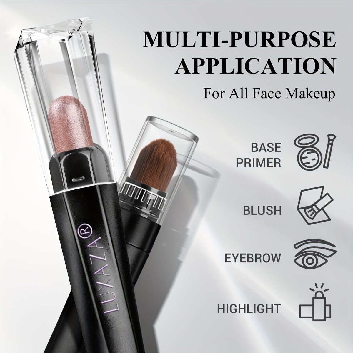 LUXAZA PRO eyeshadow stick set displayed on a vanity