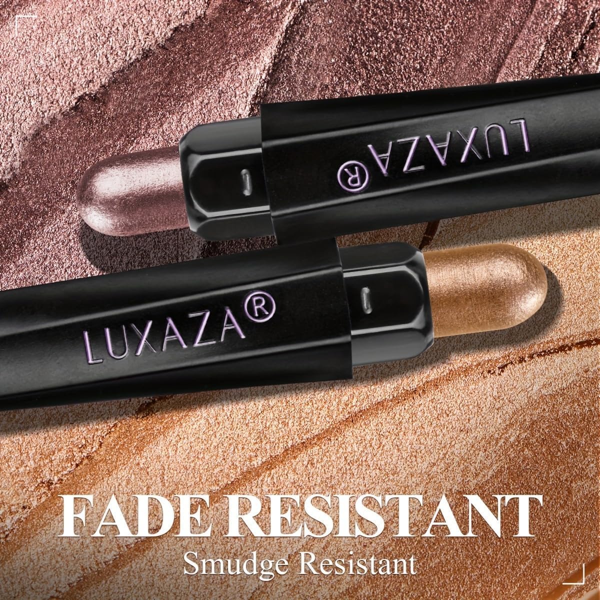 LUXAZA PRO eyeshadow stick set packaging with blending brush