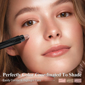 LUXAZA PRO eyeshadow sticks in neutral tones on a vanity