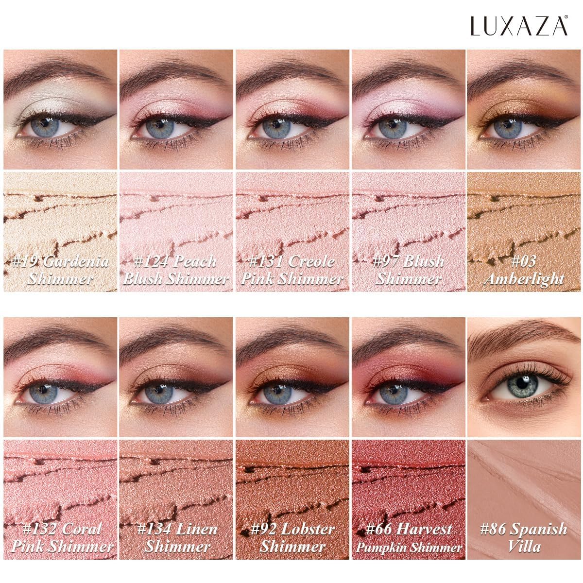 LUXAZA PRO eyeshadow sticks with blending brush