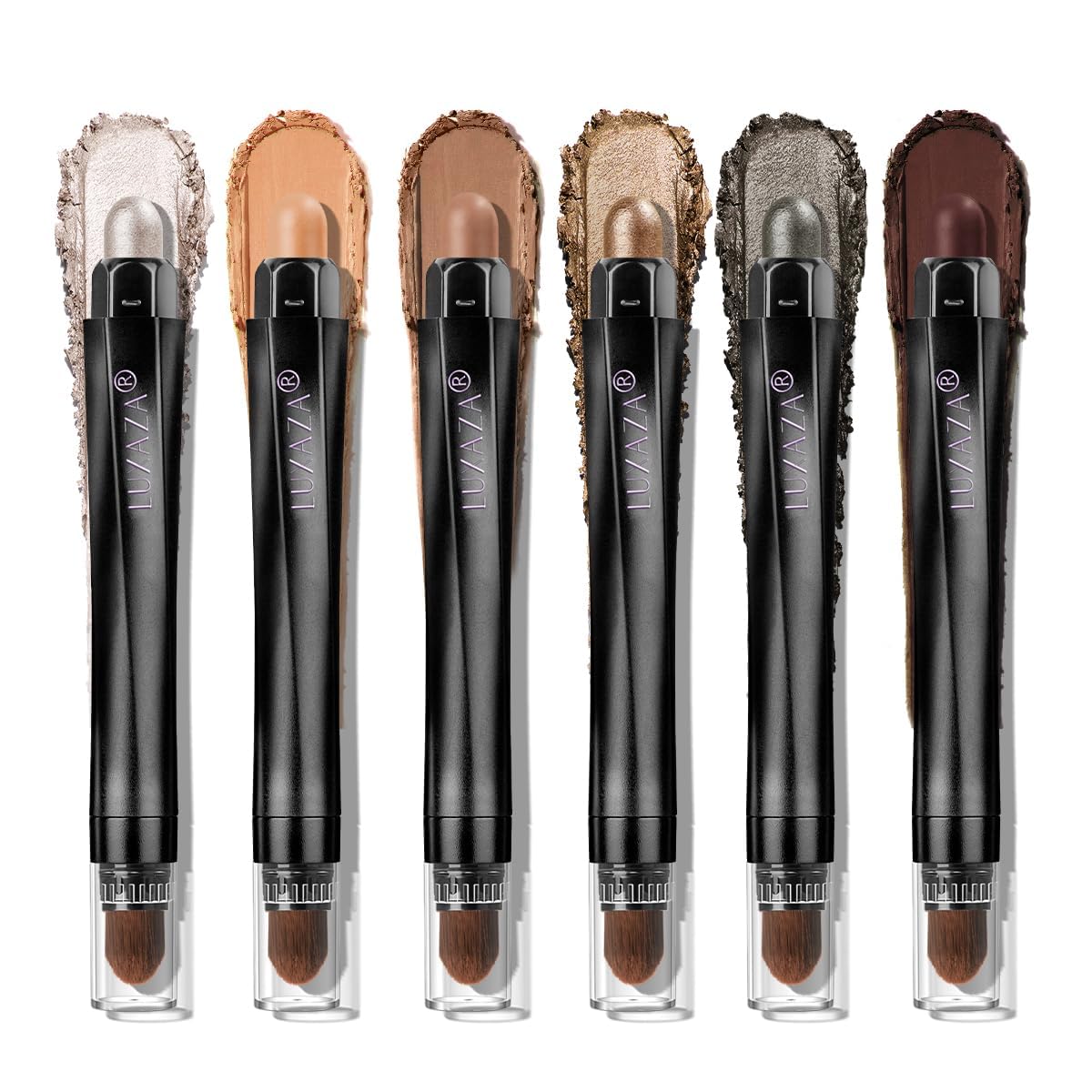 LUXAZA PRO Neutral Brown Eyeshadow Stick Set 6PCS in packaging