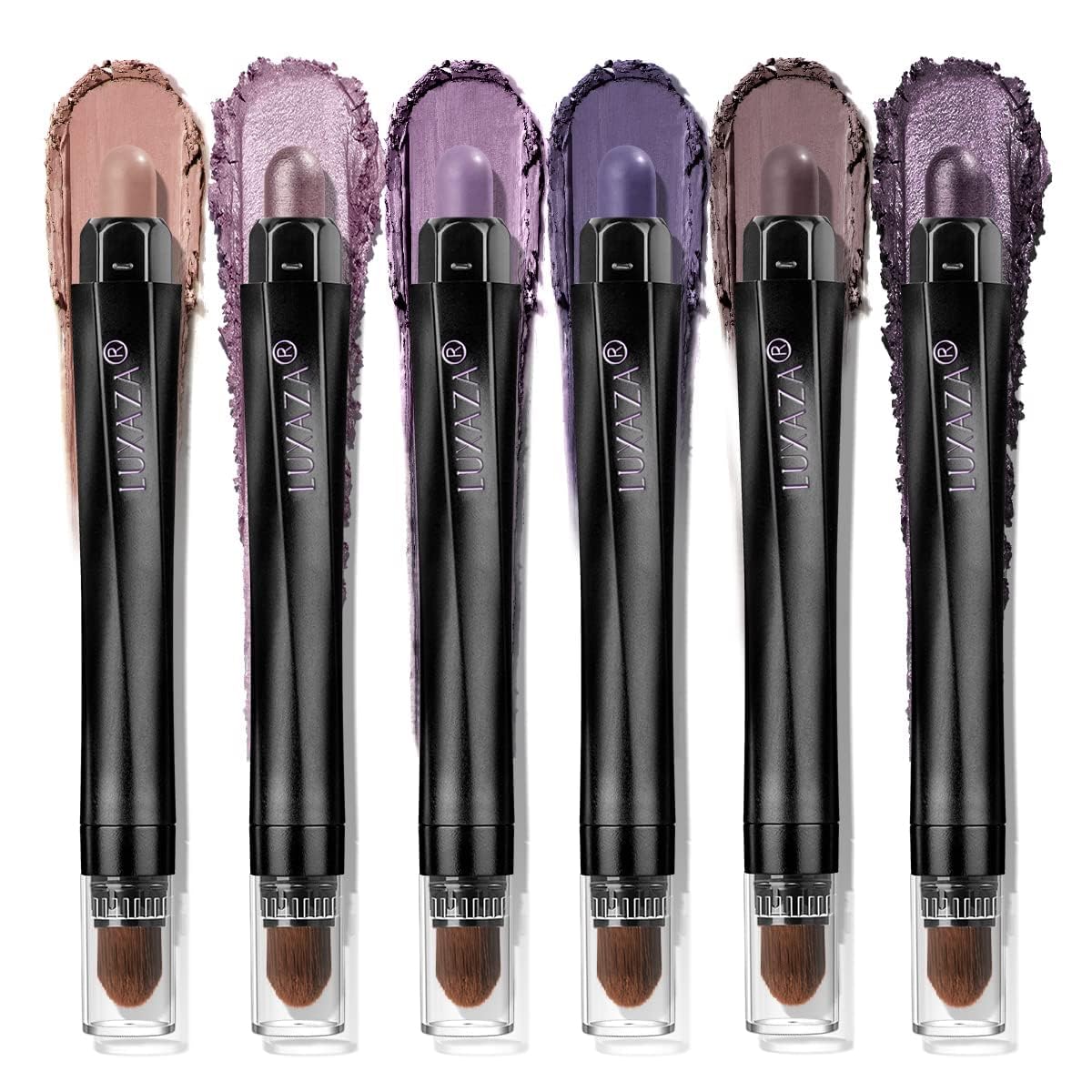LUXAZA PRO Purple Eyeshadow Stick Set 6PCS in packaging