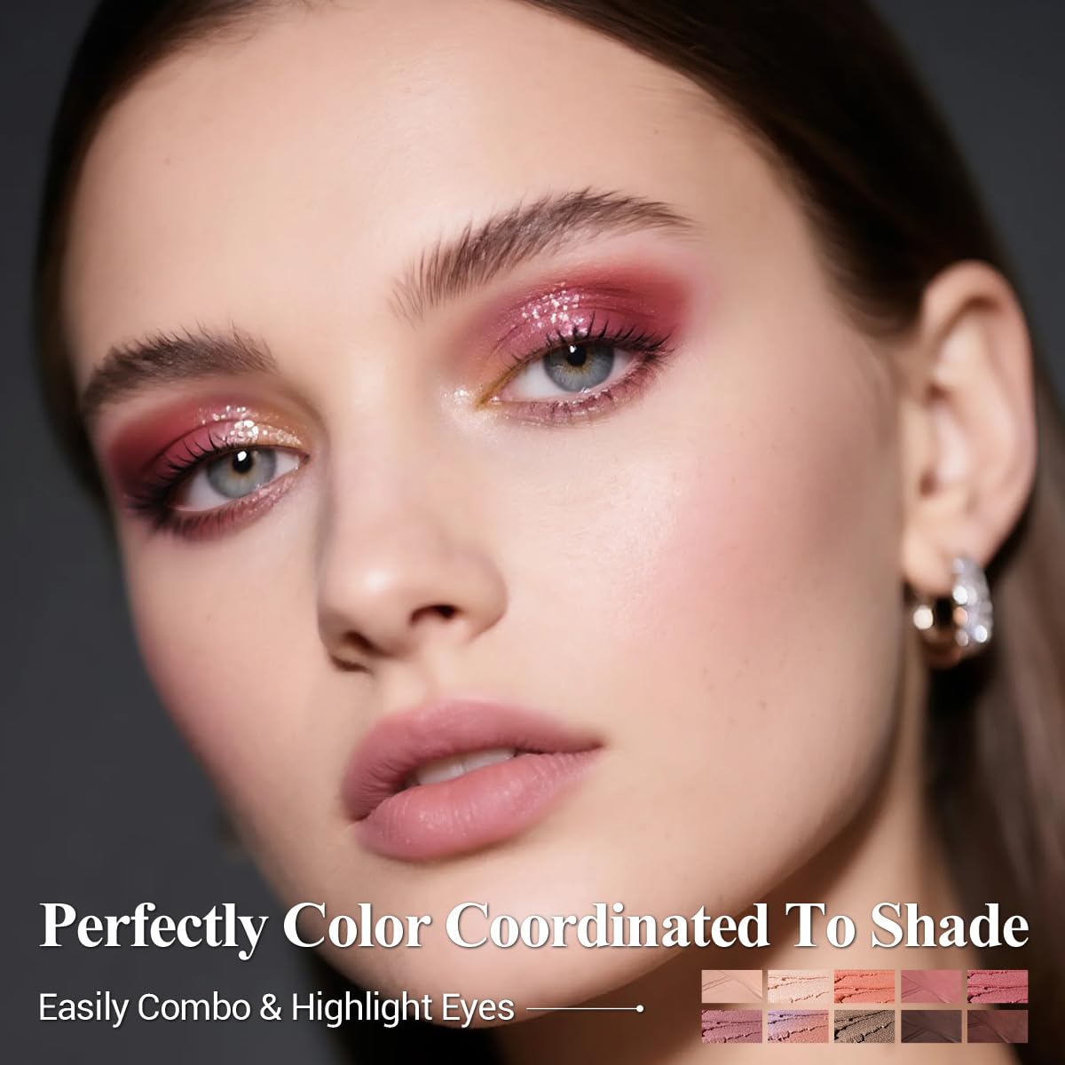 LUXAZA PRO Red Eyeshadow Stick Set 10PCS swatches on skin