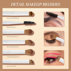 LUXBRU makeup brushes with high-density fiber bristles