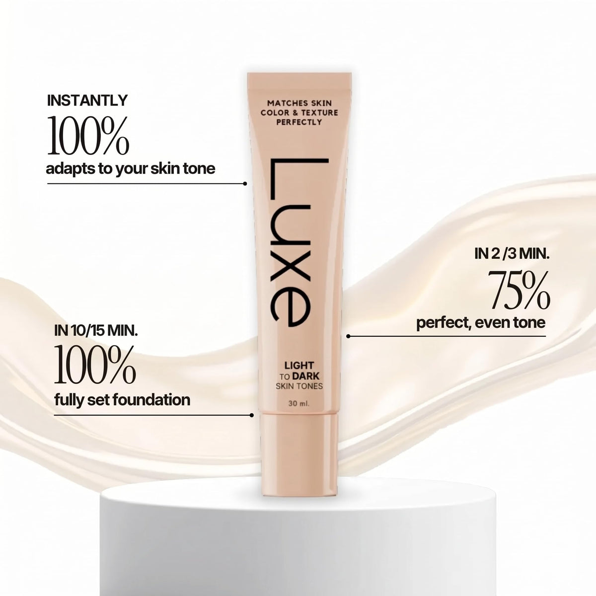 Luxe Color Changing Foundation Light in makeup setup