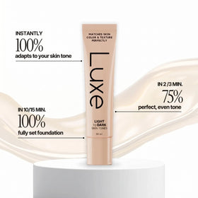 Luxe Color Changing Foundation Light in makeup setup