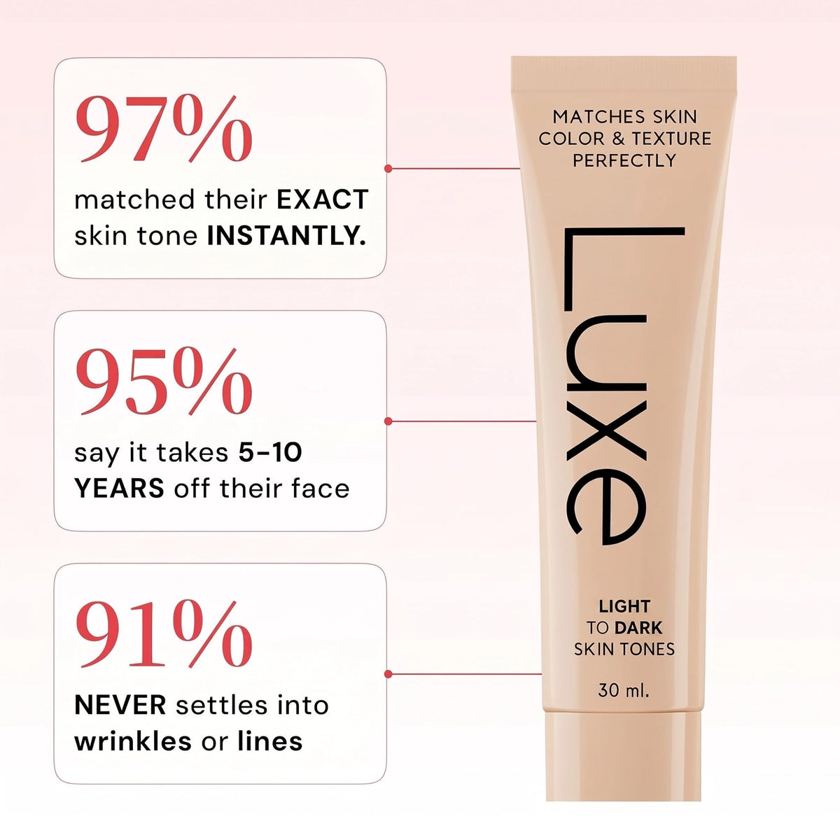 Luxe Color Changing Foundation Light texture swatch