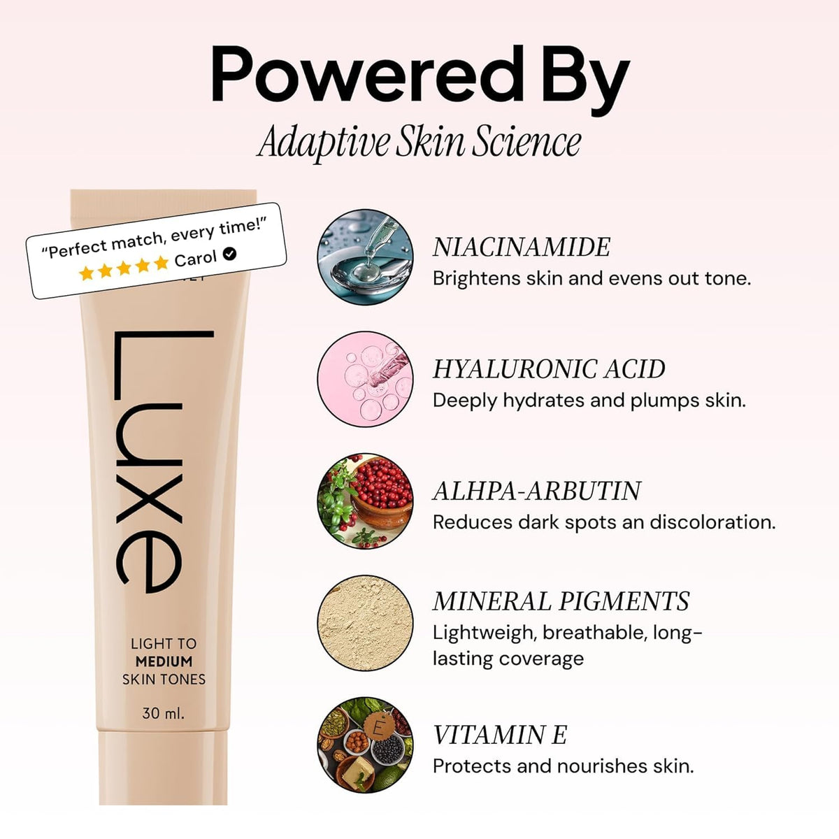 Luxe Color Changing Foundation texture on skin