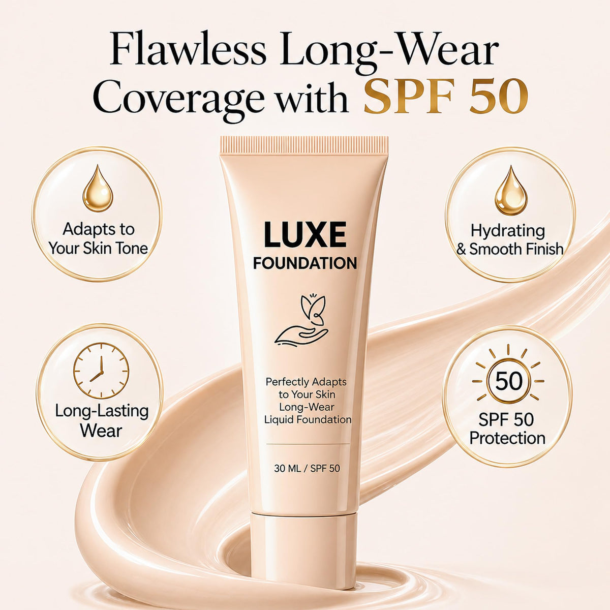 LUXE FOUNDATION Color Changing Foundation texture close-up