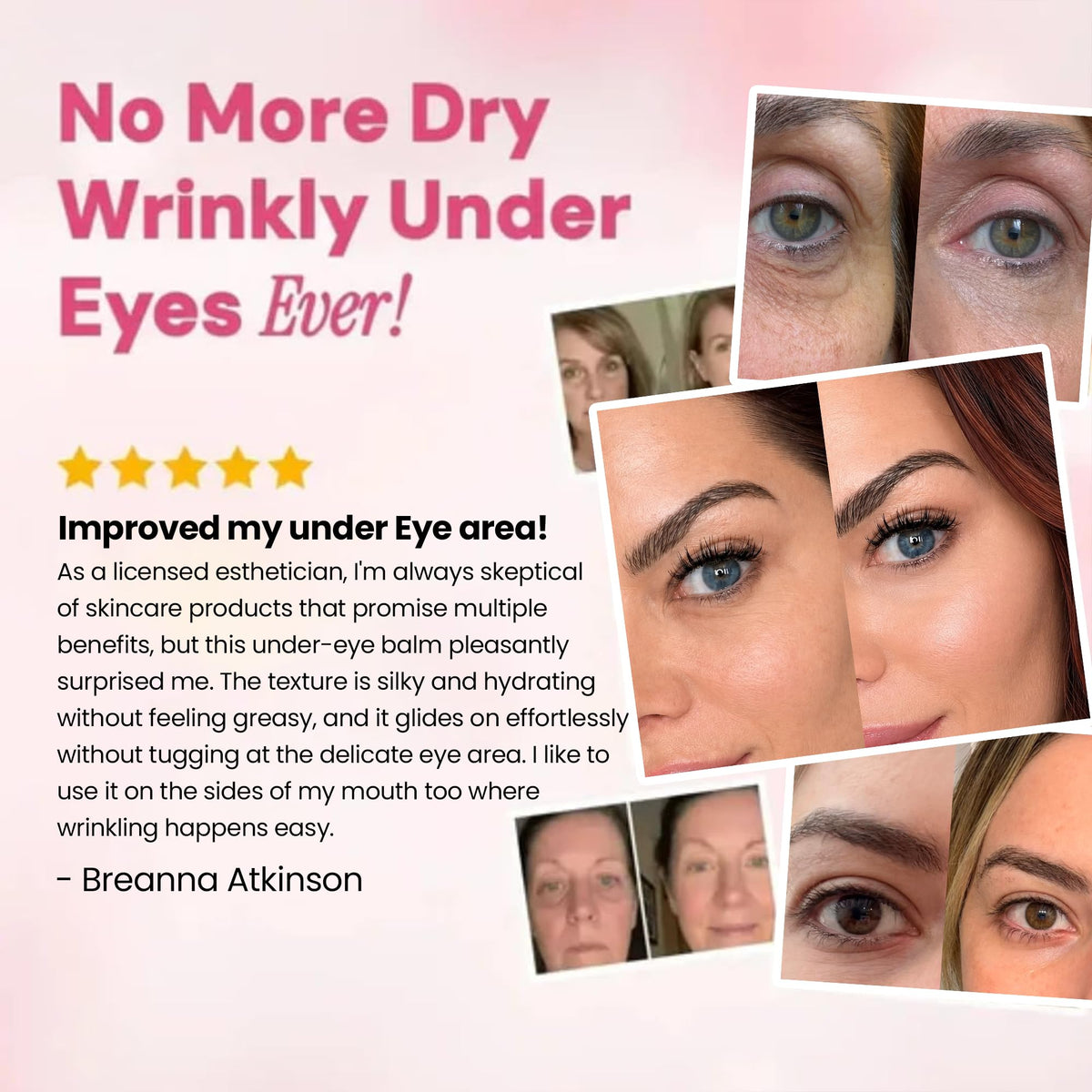 Luxe Korean Under Eye Balm swatch on skin
