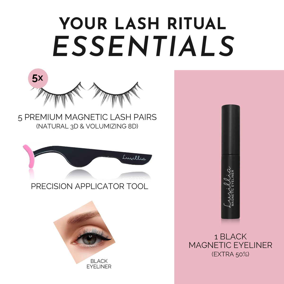 Luxillia applicator tool for magnetic eyelashes