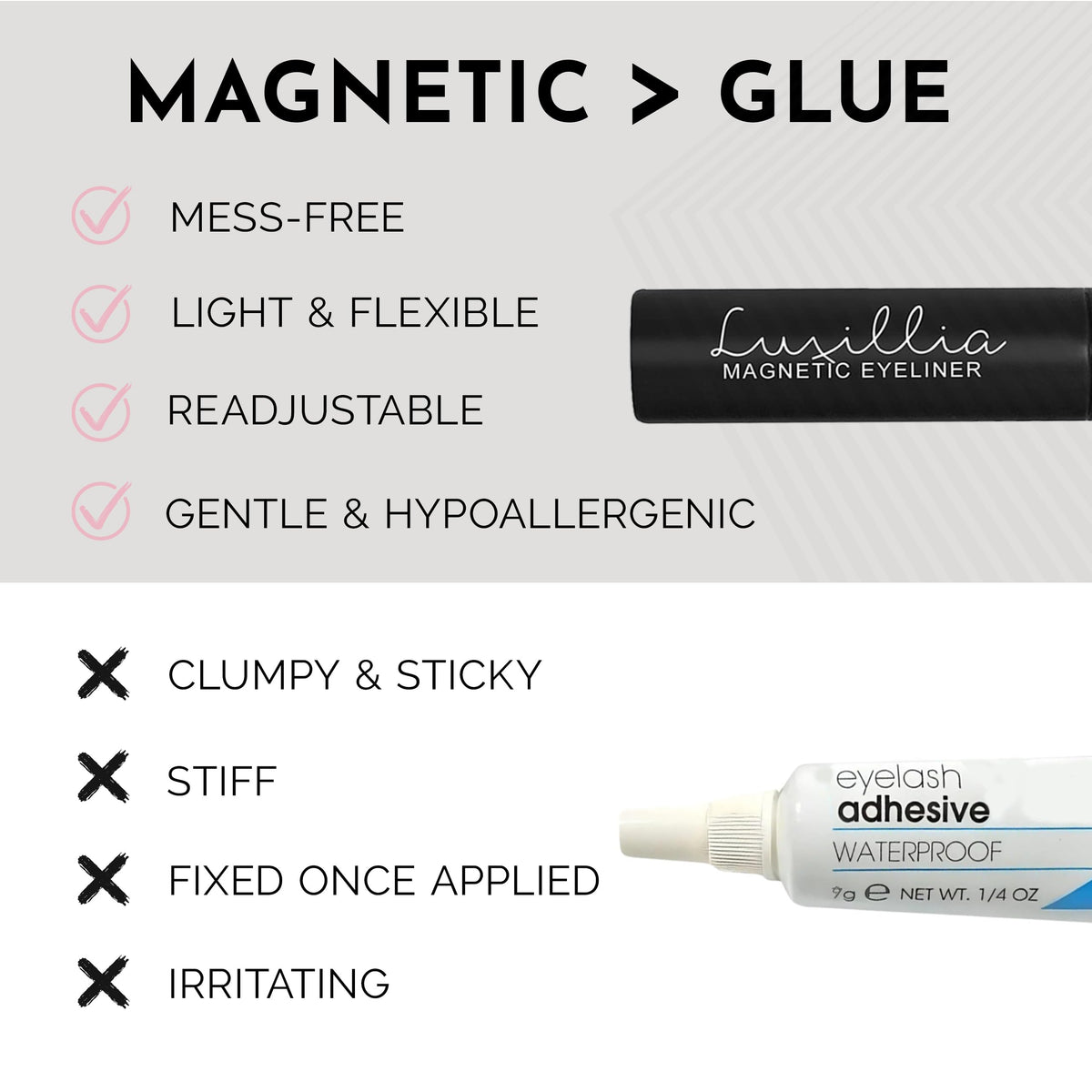 Luxillia Magnetic Eyelashes applicator included in kit