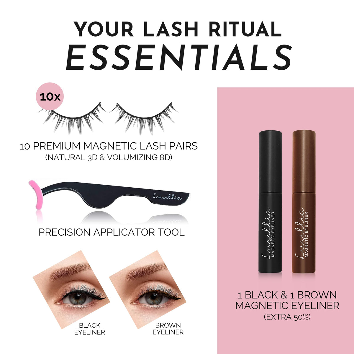 Luxillia magnetic eyeliner included in the kit
