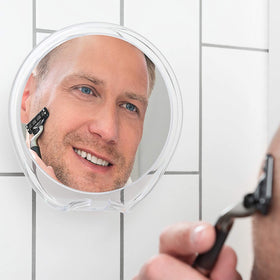Luxo Shaving Mirror close-up of anti-fog surface