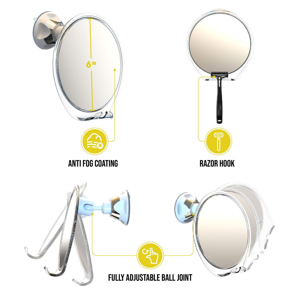 Luxo Shaving Mirror in a bathroom setting