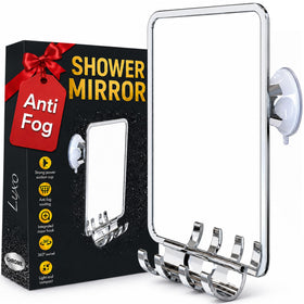 Luxo Shower Mirror front view with chrome finish
