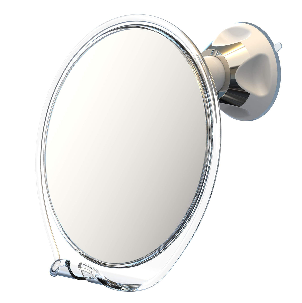 Luxo Shower Mirror front view with razor holder