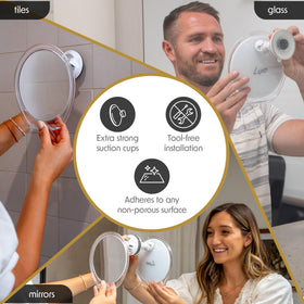 Luxo Shower Mirror showing fogless feature